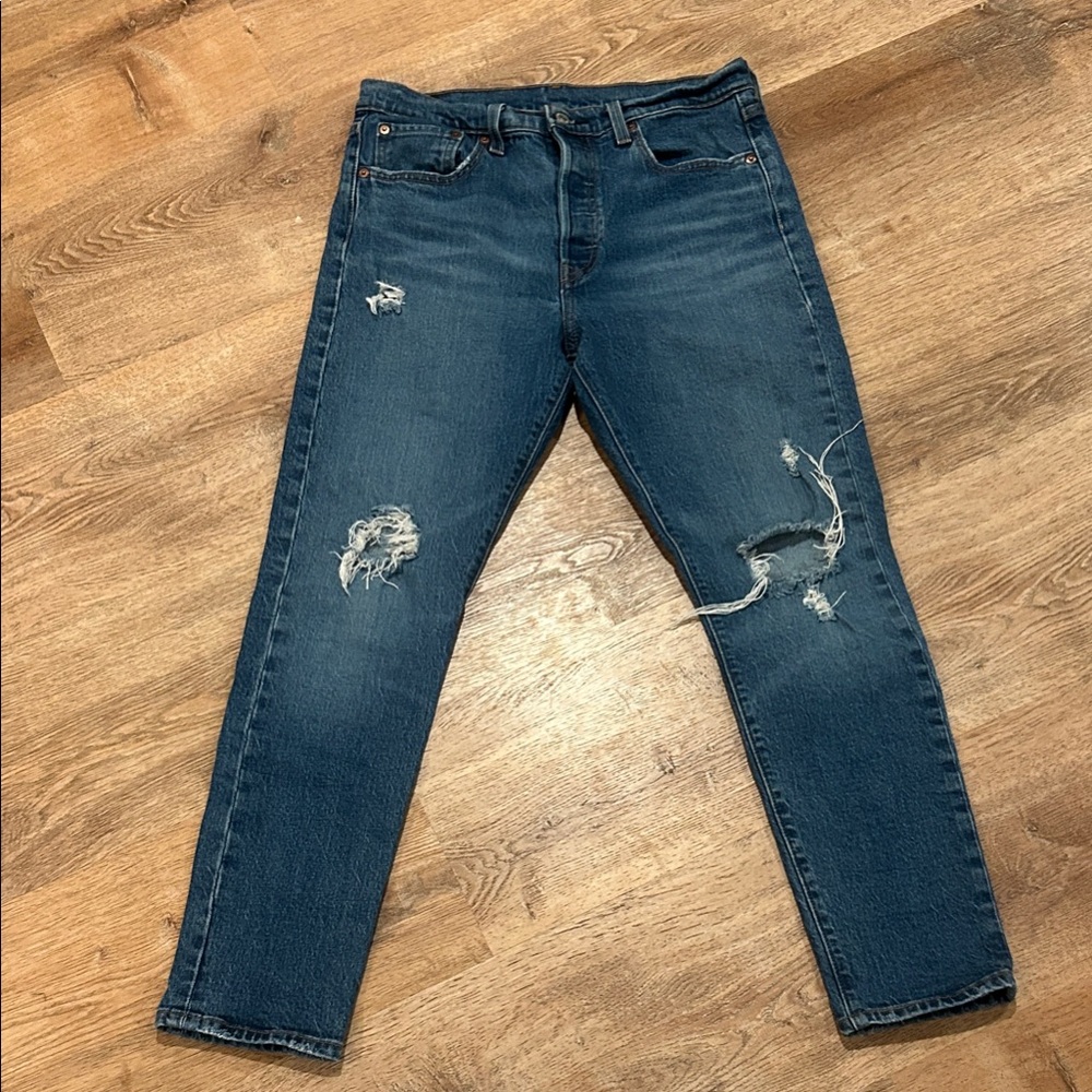 Levi's Women's Blue Distressed Slim Jeans